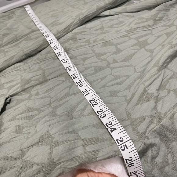 Marla Wynne Quilted Open Front Jacket Sage Green Abstract Print Size L Lagenlook - Picture 6 of 10